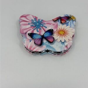 🔵 Colorful Butterfly Floral Compact Mirror